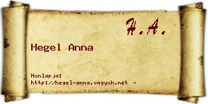 Hegel Anna névjegykártya
